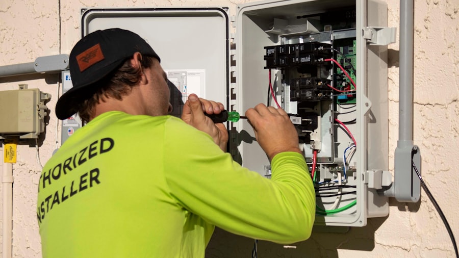 VLA electrician working on an installation