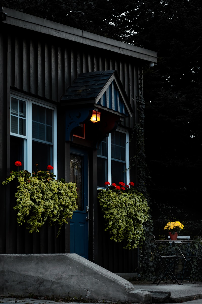 Outdoor lighting at a front door